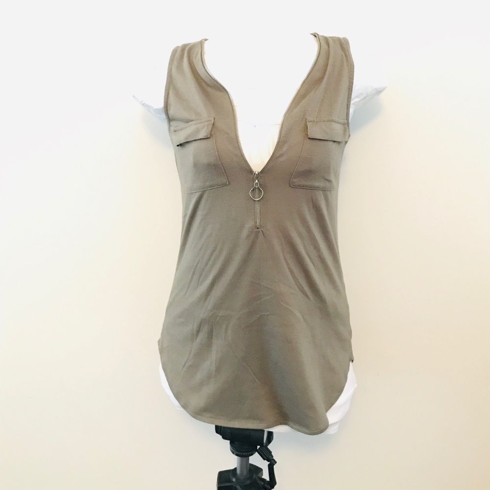 Ardene sleeveless zipper shirt